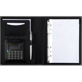 Alassio Benaco 30007-1 Ring Binder in DIN A5 Format, Writing Case Made of Finest Nappa Leather, Document Folder in Black, Folder Approx. 23 x 18 x 3 cm