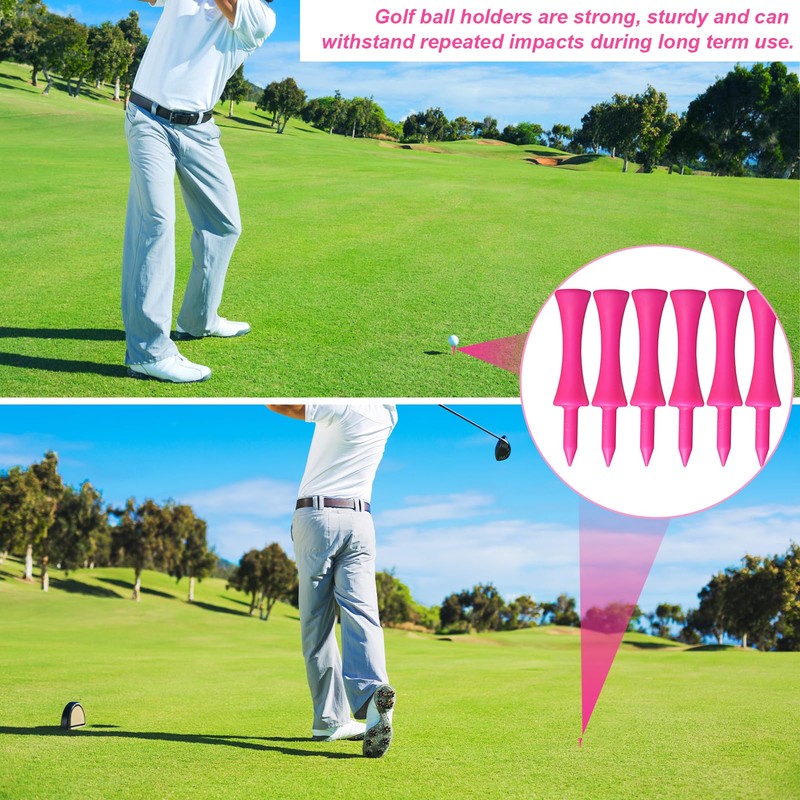 Debbery 100 Golf Tees Plastic, 57mm Pink Castle Tees Golf,
