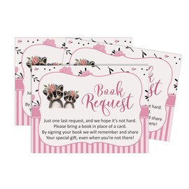 Inkdotpot 30 Raccoon Jungle Animals Baby Shower Book Request Cards Bring A Book Instead Of A Card Baby Shower Invitations Inserts Games