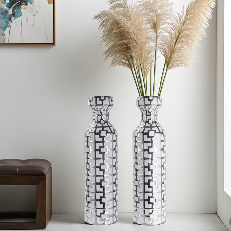 Ceramics Vases Set of 2, 24.4 inch Tall Floor Vases