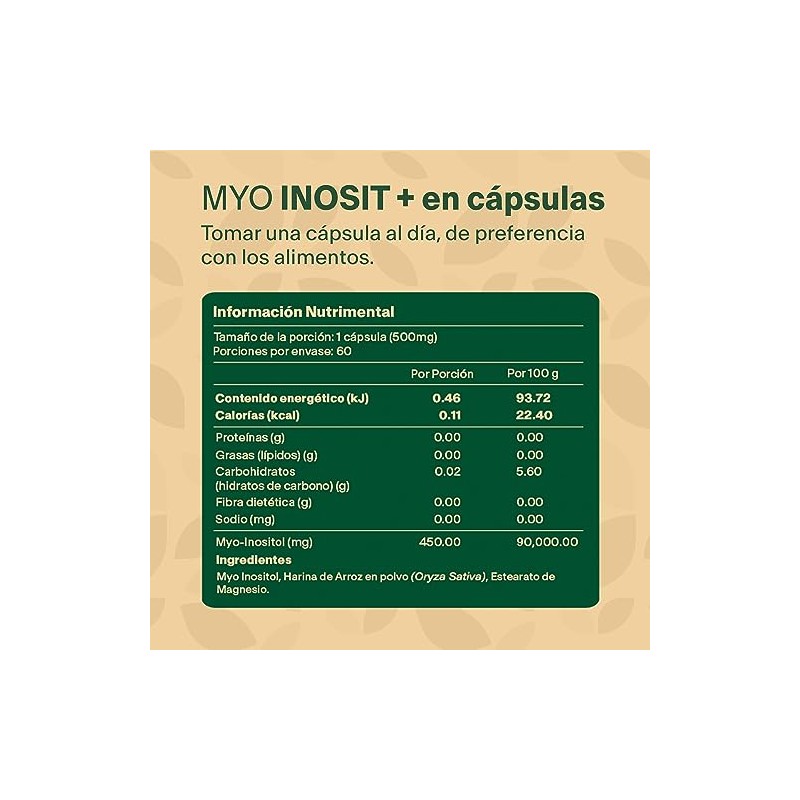 Myo Inositol para Hombre y Mujer VITAL BOTANICS