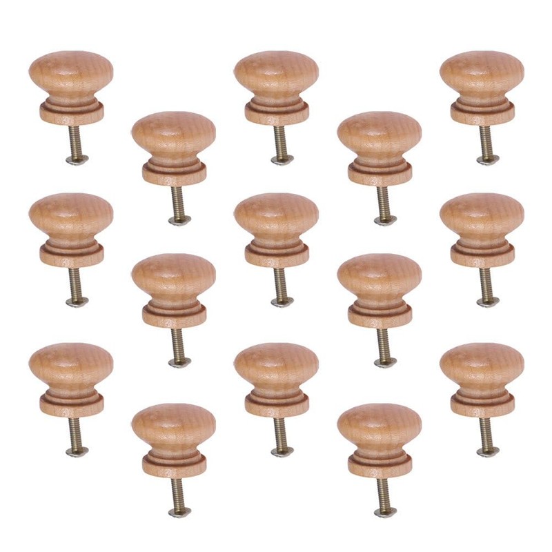 Wooden Knobs Cabinet Furniture Drawer Knobs Pulls Handles with Screw