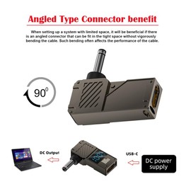 cablecc USB-C Type-C Smart LED Display Input to 100 W Uscita DC 4 x 1.3 mm Jack Alimentazione 20 V 5 A PD Carica 65 W Adattatore per Laptop