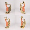 DOVDOV Abstract Ceramic Dancer Decorations, Orange and Gold Home Living