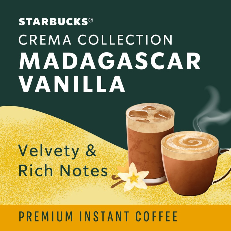 Starbucks Crema Collection Premium Instant Madagascar Vanilla Flavored Instant Coffee,