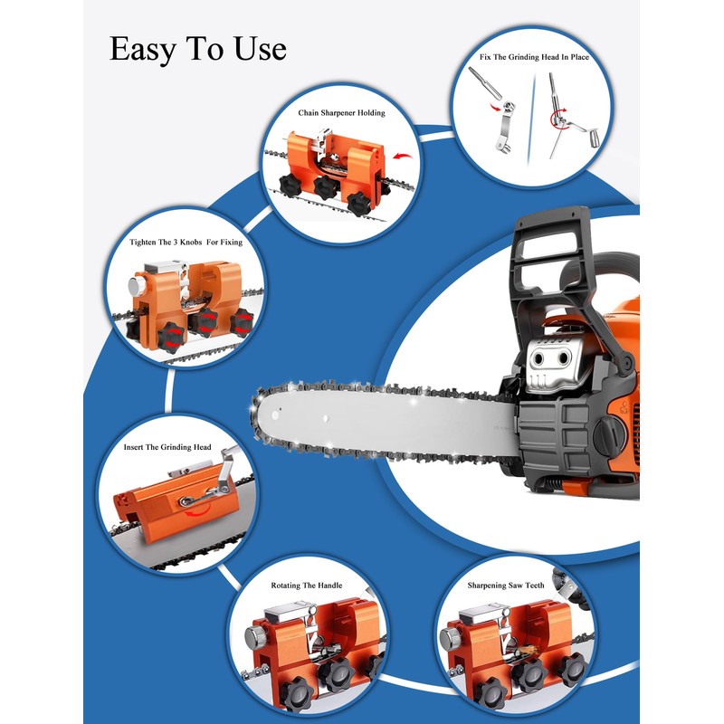 AUMEL Chainsaw Sharpener Kit Universal 3/8'' 1/4'' 0.325" Chain Saw