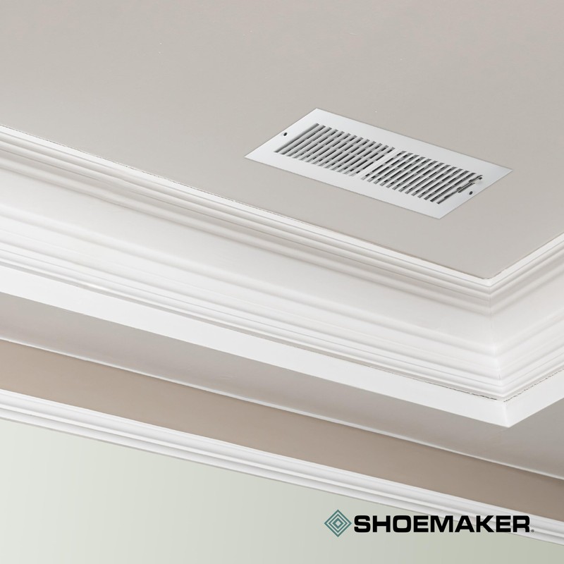 Shoemaker Manufacturing, Soft White, 10x4, Premium Sidewall or Ceiling Register,