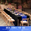 16 Pack Black and Blue Tablecloths and Satin Runners Set
