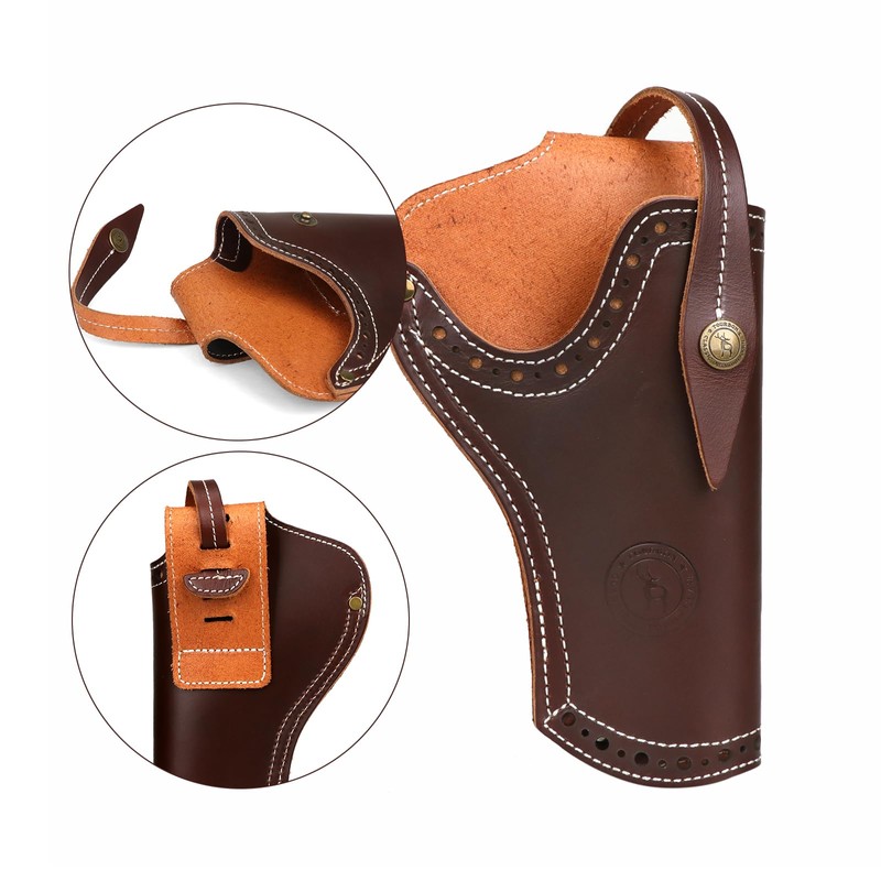TOURBON Leather Gun Holster Adjustable Belt 1911 Pistol Holder Rig