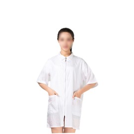 LALAFINA Robes for Men Hair Dye Clothes Barber Cape Salon Work Clothes Traditional Barber Smock Hair Stylist Apron Mens Aprons for Men Hair Dye Short Sleeve Cover up Man Overalls White