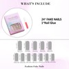 IMRAIN Press on Nails Extra Long Square Fake Nails Pink