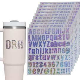 10 Sheets Letter Customized Name Stickers, Waterproof Number Stickers, Letter Stickers for Children, Decoration Arts, DIY Water Bottles/Hat,Silver