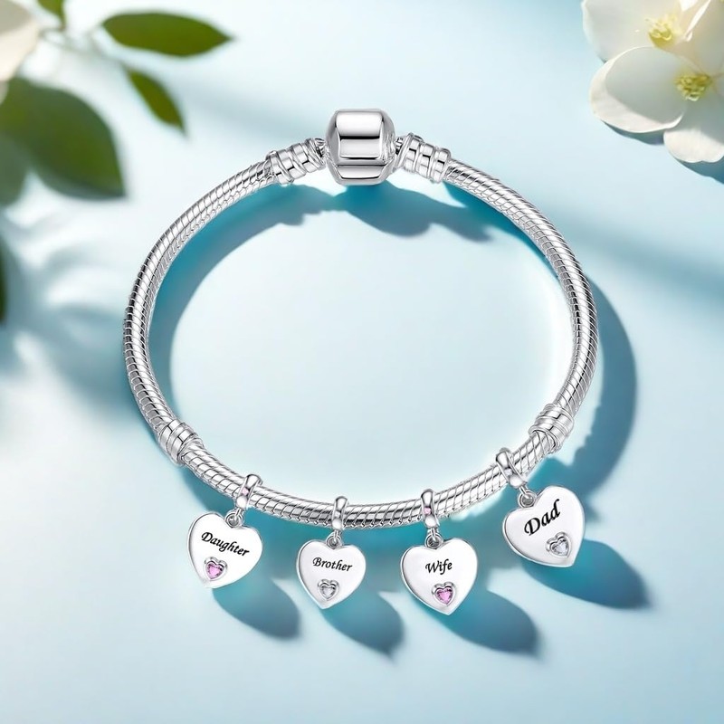 MiWangLing Granddaughter Heart Dangle Charm Love You Forever Bead for