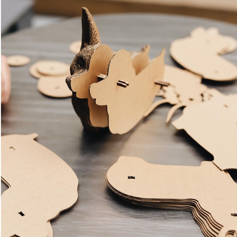 CARTONIC 3D Puzzle Set - Corgi Dog Model Recycled Cardboard