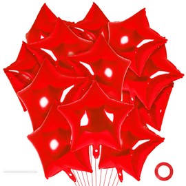 20 Pcs Star Balloons,18 Inch Red Star Foil Balloons,Stars Shaped Balloon Mylar Helium Balloon for Birthday Party Anniversary Wedding Baby Shower Decorations (Red)