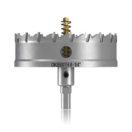 TCT Hole Saw Set, 4-1/4"(108mm) Heavy Duty Tungsten Carbide Tipped Hole Cutters for Stainless Steel Mild Steel Copper Iron Brass Plastic and More, with Titanium-Plated Pilot Drill Bits.