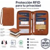 Porta Pasaporte de Cuero PU con Bloqueo RFID y Gran
