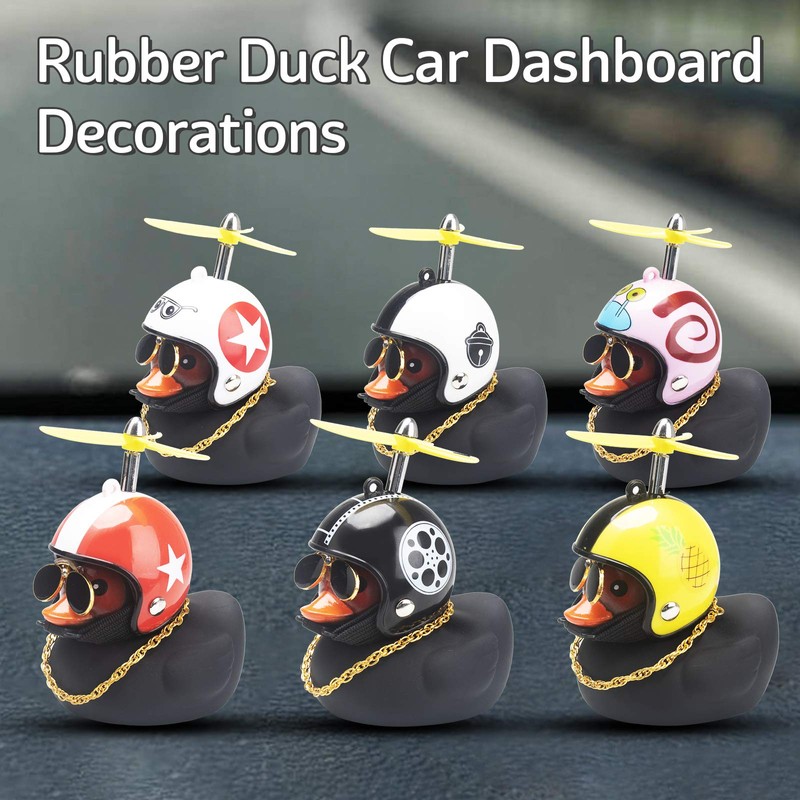 wonuu Rubber Duck Car Decorations Black Duck Car Dashboard Ornaments