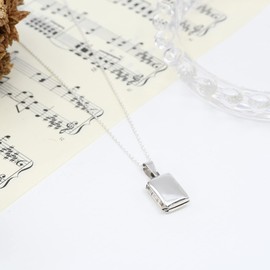 AeraVida Cute & Engravable Rectangular Locket .925 Sterling Silver Pendant Necklace | Sterling Silver Necklace for Women | Long Necklaces for Women | Necklace Women