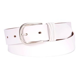 Tamaris Accessories 101550 Women's Belt Leather Buckle Plain Fit Normal Fashion - White Plain, size: W100