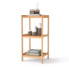 kinbor 3-Tier Bamboo Shelf Freestanding - Space-Saving Bathroom Standing Shelf