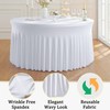 Htper 6 Pack White Spandex Round Tablecloths for 60 inch