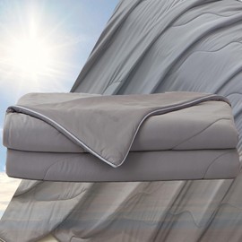 Doimier Cooling Comforter Twin Size, Cooling Blankets for Hot Sleepers and Night Sweats - Quilt Bedding Ultra Cold Breathable Lightweight for Summer Hot Weather Preppy Dorm (Gray, Twin/Twin XL)
