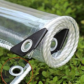 Clear Vinyl Tarp - Anti-Aging Super Heavy Duty Transparent Waterproof PVC Tarpaulin - for Patio Enclosure, Temporary Wall, Multipurpose (1x1.5m/3.3x4.9ft)