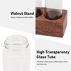 Coffee Bean Storage Tubes with Walnut Wood Stand Lid Glass