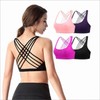 Sports Yoga Bra Top Breathable Workout Pad Pilates 02. Purple/M