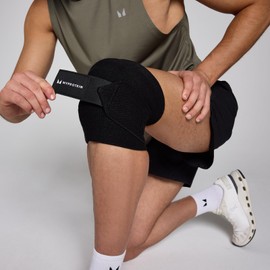 Myprotein Knee Wraps (Black) – Adjustable Knee Support for Squats, Deadlifts, Weightlifting, and Powerlifting – Durable Compression Wraps for Gym, Training, and Bodybuilding – Men & Women