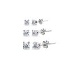 Sterling Silver Clear Round Stud Earrings Set Made with European