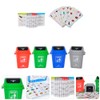 Mini Curbside Garbage 4pcs Garbage Trash Cans with 108pcs Sorting