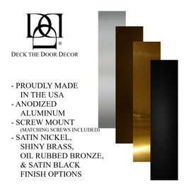 Deck the Door Decor | Door Push Plate - Screw Mount - Multiple Sizes & Finishes (Shiny Brass, 4 x 16)