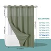 eachope SageGreen Extra Long No Hook Waffle Weave Shower Curtain