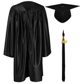 GraduationMall Nursery Academic Graduation Gown with Mortarboard Hat Black
