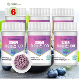 Bilberry iVision 100 Bilberry concentrated powder 100%, 6 units, 60 tablets / 빌베리 아이비전 100 빌베리 농축 분말 100%, 6개, 60정
