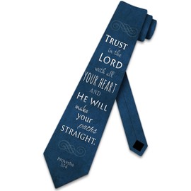 Three Rooker Christian Ties Mens Religious Necktie Proverbs 3:5-6 Tie