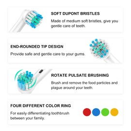 Replacement Toothbrush Heads Compatible with Oral B Braun, 16 Pcs Professional Electric Toothbrush Brush Heads Compatible with Oral B Replacement Heads Refill 7000/Pro 1000/9600/500/3000/8000