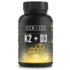 K2 + D3 – Suplemento Avanzado para la Salud Ósea y Cardiovascular | 90 Cápsulas Veganas | Fórmula con Vitamina K2 y D3 | ULTRA-PREMIUM