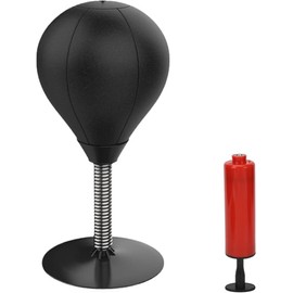 Desktop Punching Bag,1 Piece Anger Bag Heavy Duty Stress Relief Boxing Bag Funny Office White Elephant Gifts for Boss or Coworker (Black)