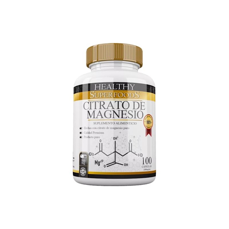 Citrato De Magnesio Premium 500mg 100 Capsulas