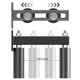 LAJIAOZ 6" Slide Gate Guide Roller with Black Steel Bracket | Adjustable UHMW Nylon Rollers Range 5.5" | Heavy Duty Sliding Gate Hardware for Driveway, Fence, Barn Door, Garage, Outdoor Gates