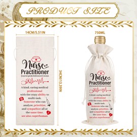 Wxiben Nurse Practitioner Gift Wine Bag Nurse Graduation Wine Bottle Bag for Women Her Him Nurses Day Week Appreciation Gifts for NP Nursing Students Doctor Medical Assistant Graduation