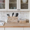 Karisky Kitchen Utensil Holder for Countertop, Farmhouse, Solid Real Wood,