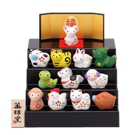 Yakushiken 2025 Chinese Zodiac Year of the Imperial Snake Brocade Lucky Chinese Zodiac Tiered Decoration