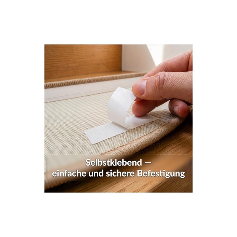 Floordirekt Stair Mats Sisal Pearl Cream Semicircular 25 x 65