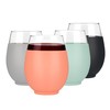 Tronco 20oz Stemless Wine Glasses Set of 4, Reusable Wine