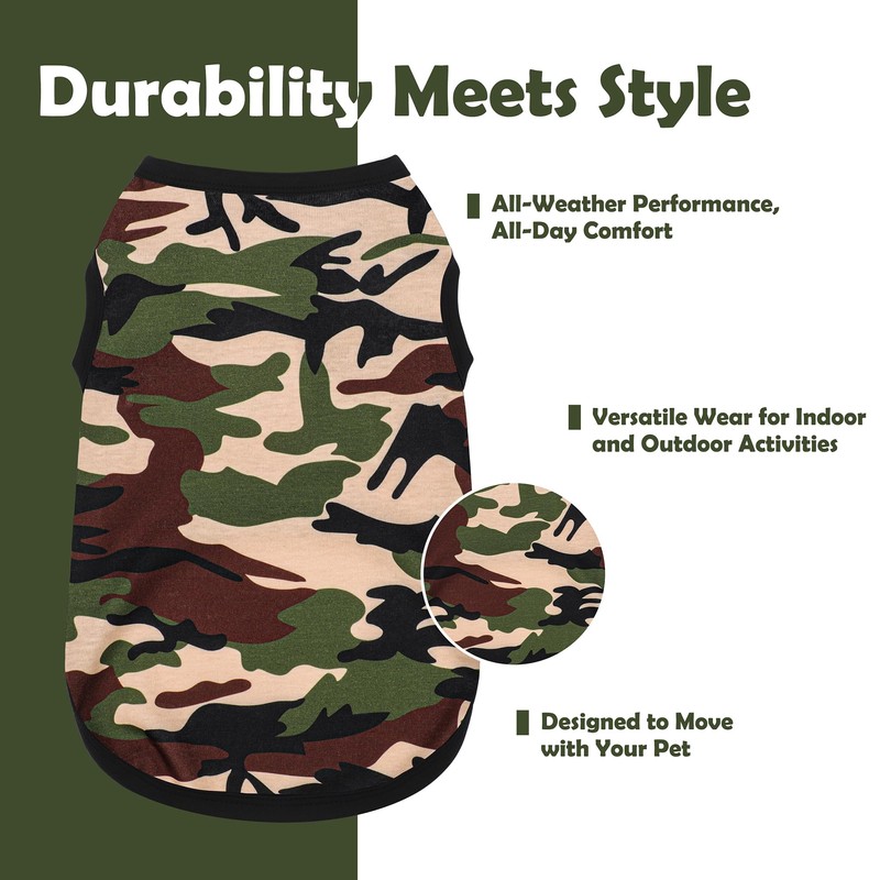 Paiaite: Stylish Sleeveless Camouflage Dog Vest for Small, Medium, and