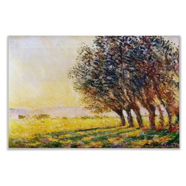 Monet Wall Art Collection Canvas Willows at Sunset, 1889 by Claude Monet Prints Wrapped Gallery Wall Art | Stretched and Framed Ready to Hang, 12X18